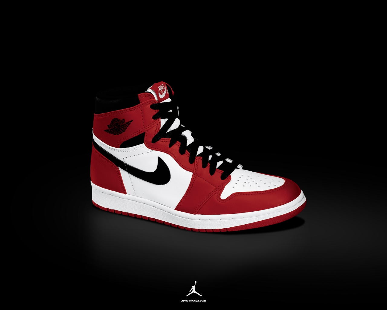 Download Michael Jordan With Jordan Logo Wallpaper