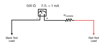 d arsonval meter movement using voltage devider