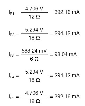 determine resistor currents through ohms law
