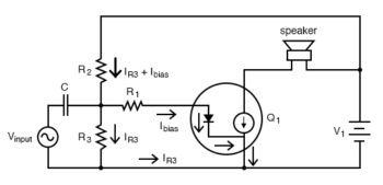 diode transistor model shows loading of voltage divider