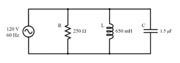example RLC parallel circuit