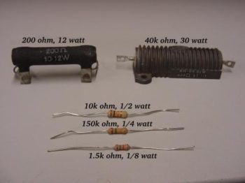 example sizes resistors