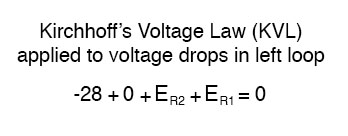 kirchhoffs voltage law applied to voltage drops