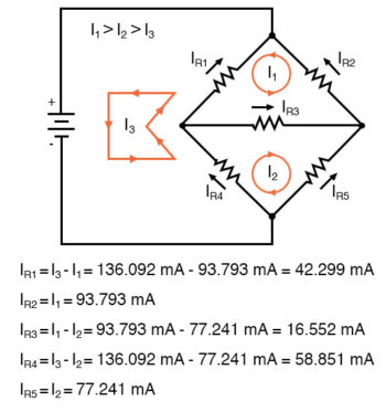 mesh current circuit diagram three