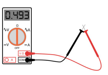 multimeter touching between the probe tips