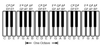 octave view of piano keyboard