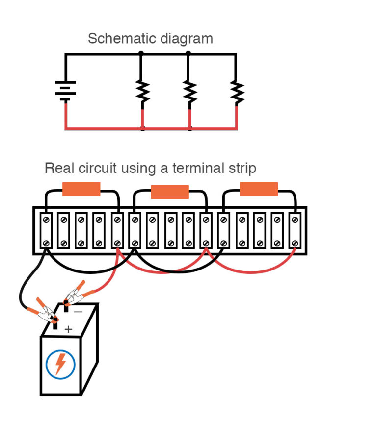 resistors connected together to both battery terminal TechnoCrazed