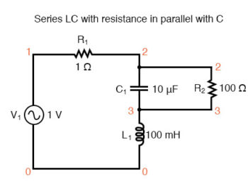 Series LC resonant circuit with resistance in parallel with C