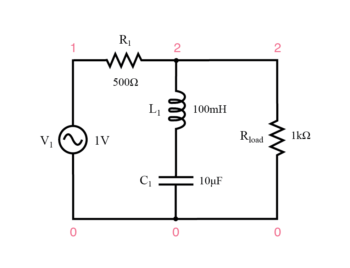 series resonant band stop filter