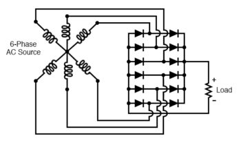 six phase full waive bridge rectifier circuit