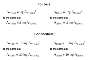 the final result in bels or decibels