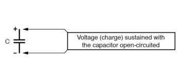 voltage sustained with the capacitor open circuit