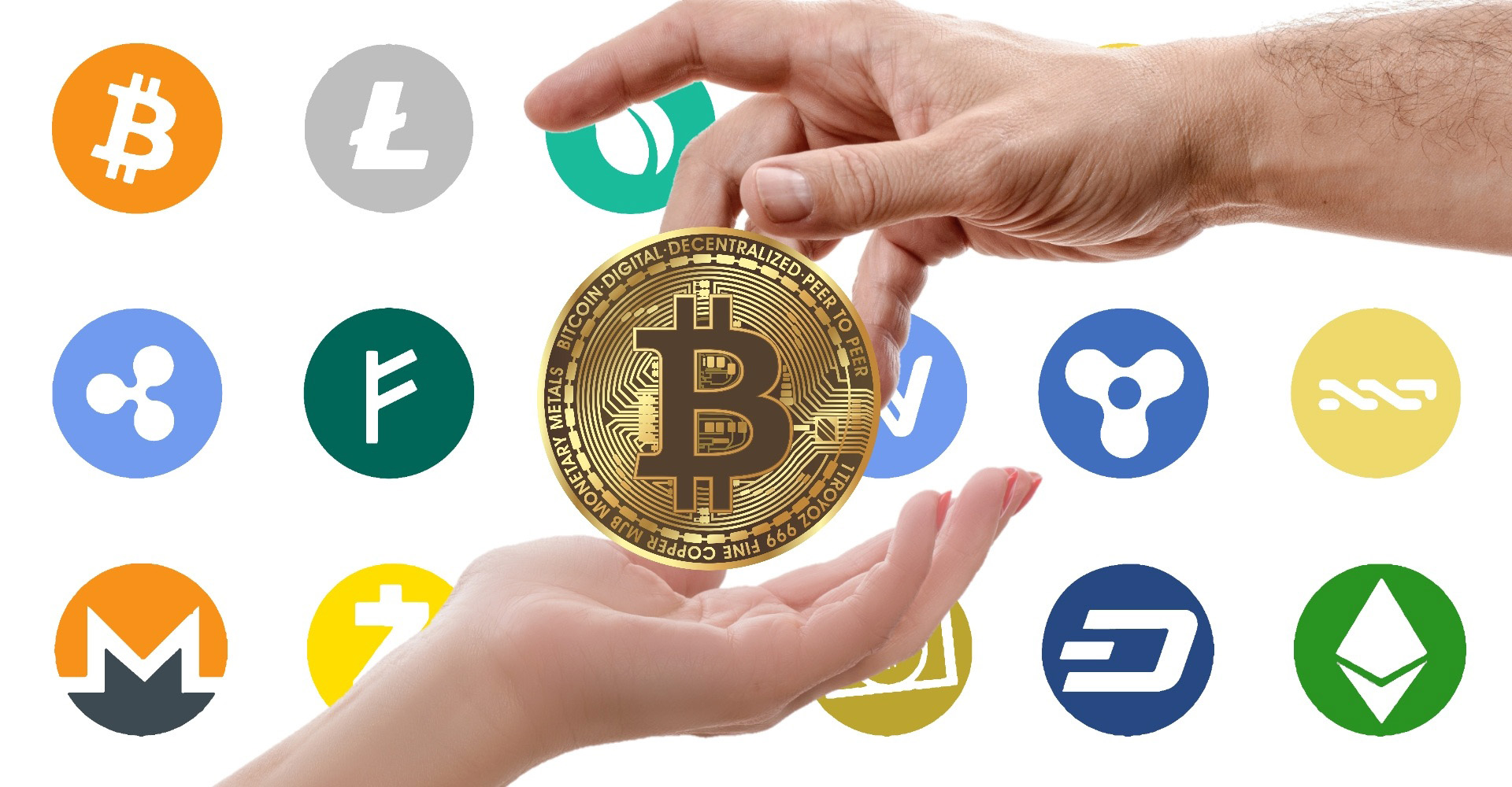 Cryptocurrency logos