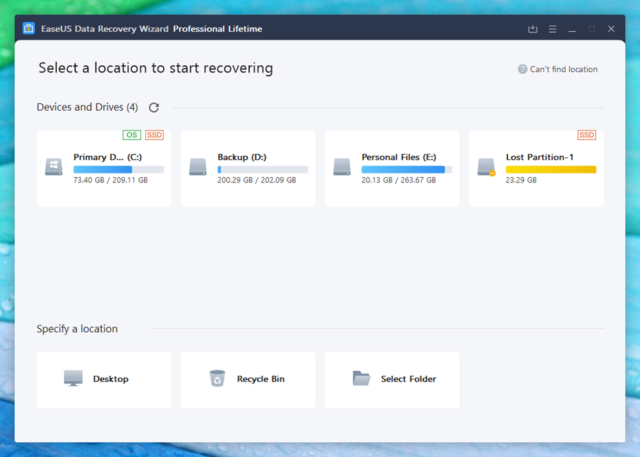 EaseUS Data Recovery Wizard Free