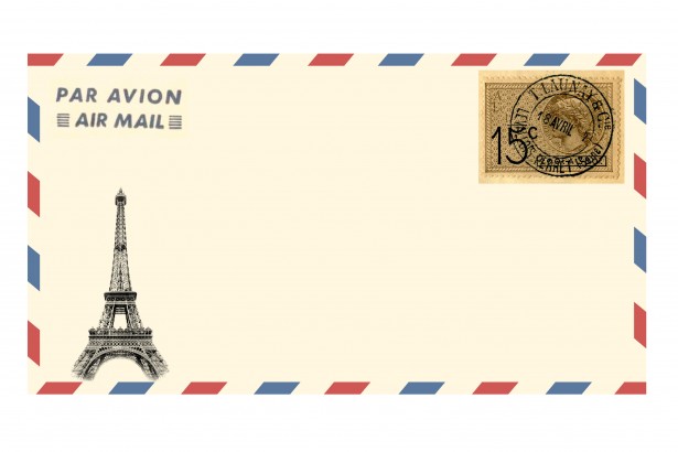 air mail envelope eiffel tower