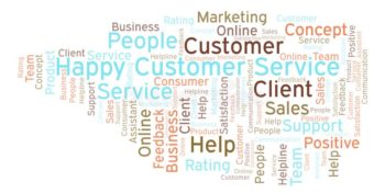 happy customer service word cloud made text 128333218